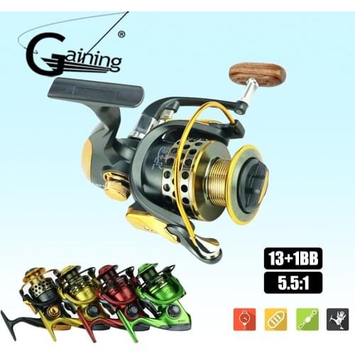 Saltwater Fish Reels 13+1 Ball Bearings Spinning Reel XF1000-XF7000 Spinning Reel Carp Metal Handle Fishing Wheel