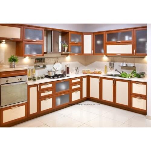 Classical kitchen cabinet solid wood door(LH-SW077)