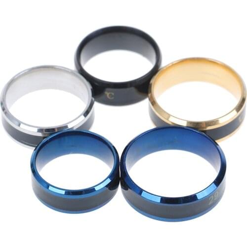 Temperature Ring Titanium Steel Mood Emotion Feeling Intelligent Temperature Sensitive Rings Waterproof Jewelry For Women Men