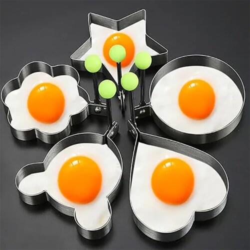 Tools Kitchen Accessories Gadget Rings Stainless Steel 5 Style Fried Egg Pancake Shaper Omelette Mold Mould Frying Egg Cooking