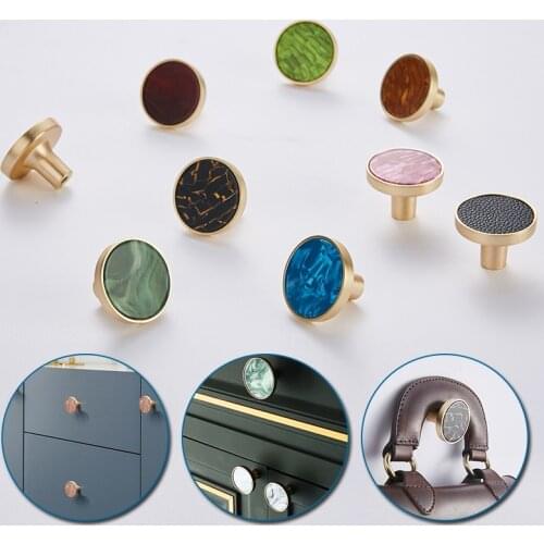 Marble Vein Brass Door Knobs and Handles for Kitchen Cabinet Copper Furniture Handles Drawer Pulls Ink Wash Wall Hanging Hooks
