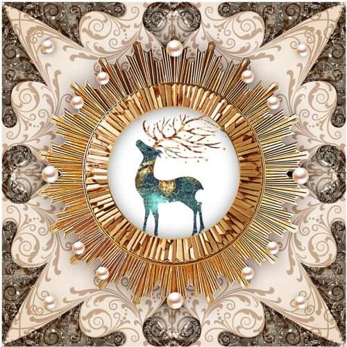 Elk Mandala Diamond Painting Full Round Geometric Abstract Floral Nouveaute DIY Toy Sticking Drill Cross Embroidery 5D Animal