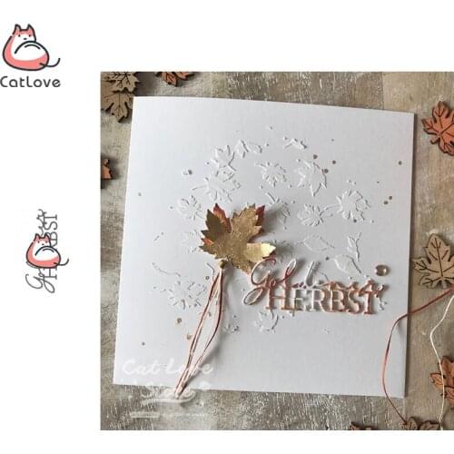 Goldener Herbst Letter Metal Cutting Dies Scrapbooking Stencil Decorative Craft Embossing Die Cuts Card Making New Dies For 2019