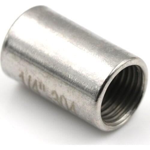 Fitting Connector 1/4'Adapter BSP Female Threaded Max Pressure One Piece 304 Stainless Steel Round Nut Rod Pipe