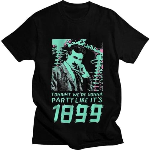 Nikola Tesla T Shirt Mens Cotton Printed T-shirt Novelty Tshirt Short Sleeve Electricity Science Energy Geek Nerd Tees Tops