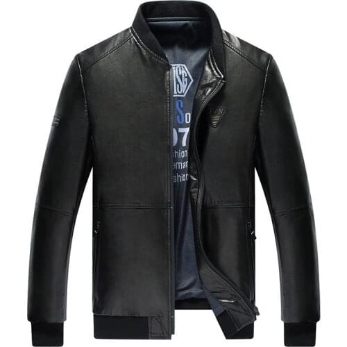 L-4XL!Autumn And Winter Male Genuine Leather Jacket Cowhide Down Coat Baseball Coat Men Leather Clothing Short Design Jacket