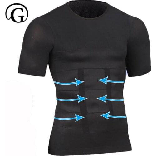 Men Shirt Body Shaper Slimming Compression Belly Tops Tummy Posture Corrector PRAYGER Gynecomastia Man Control Chest