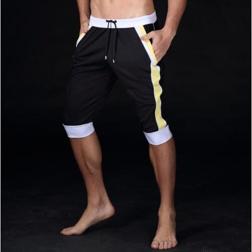 Men Summer leisure Sport shorts men trousers elastic brand men shorts Gyms man fashion quick dry outer wear trousers at home