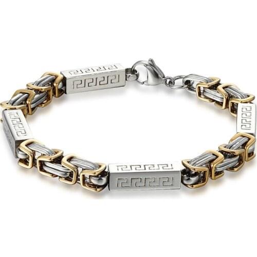 New Personalities Jewelry Gold Chain Stainless Steel Mens Bracelet Fashion Jewelry Christmas Gift