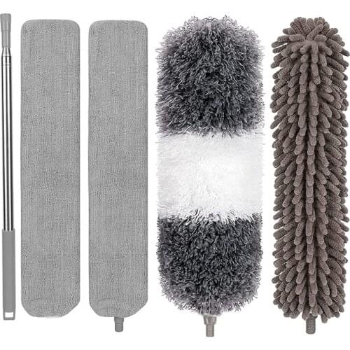 Microfiber Duster Set,Cobweb Duster Cleaning Kit Bendable & Washable for Cleaning Ceiling Fan, Space, Furniture & Cars