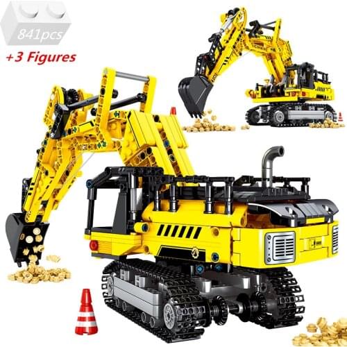 Technic Mechanical Heavy-Duty Excavator Construction Engineering City Vehicle Building Blocks Kit Bricks Classic Kids Toys Gifts