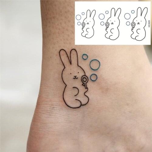 Nu-TATY 25 set Ins style Tattoo stick waterproof female durable pattern cartoon cute rabbit blowing bubble sticker
