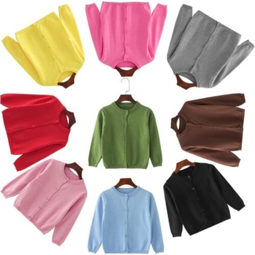 Autumn Cotton Sweater Coat Candy Color Top Baby Children Clothing Boys Girls Knitted Cardigan Sweater Toddler Kid Clothes 1-6yrs