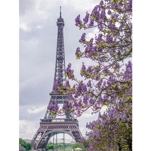 Landscape Paris Tower DIY Embroidery Cross Stitch 11CT Kits Craft Needlework Set Cotton Thread Printed Canvas Home Sale