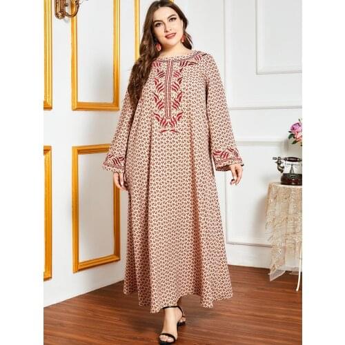 Arab Women Vintage Muslim Dress Long Robe Dresses Hooded Printed Maxi Vestidos Casual Loose Dubai Female Plus Size 2021