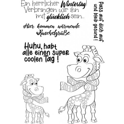 Giraffe with German words Clear Silicone Stamp/Seal for DIY scrapbooking/photo album Decorative clear stamp sheets ST0622