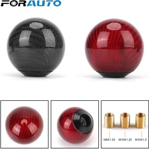 Shift Handle Aluminum For Honda Ball Shape Carbon Fiber Car Gear Shift Knob Shifter Lever M8X1.25 M10X1.25 M10X1.5