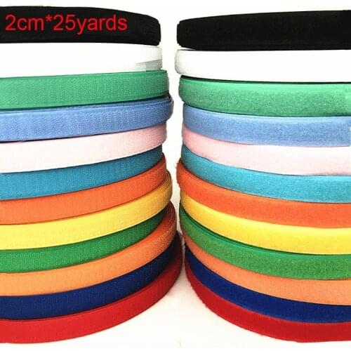2cm*25Y pair NO Self Adhesive Fastener Tape DIY Polyester Nylon Hook Loop Magic Fastener Tape Sewing Accessories No Strong Glue