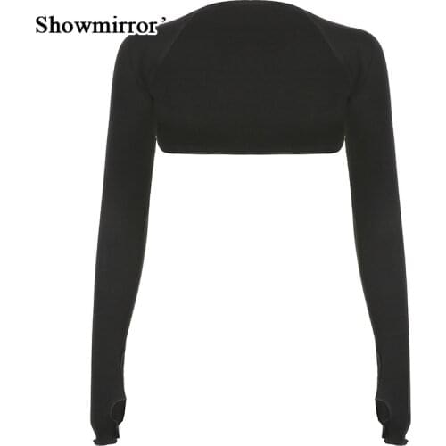 Showmirror Womens spring jacket Solid Long Sleeve Cardigan Female Coat Fall Outfits Outwear Sweatshirt Goth Bomber jackets