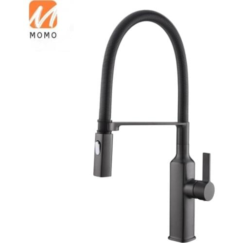 Single Handle Faucet Charcoal Grey Tap New Color Pull Down Copper Kitchen Faucet