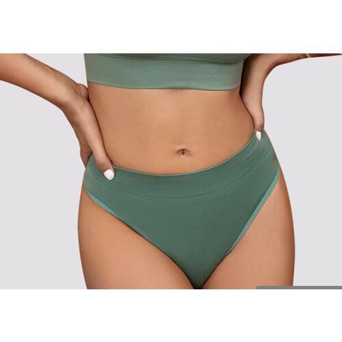 Seamless Women Pantys Girls Thongs High Waisted Soft T Back Breathable Skin-Friendly 6 Solid Colors Female Sports G-string
