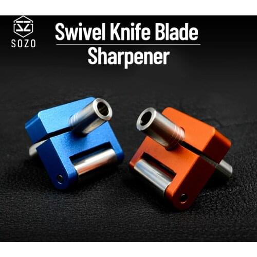 SOZO Swivel Knife Blade Sharpener For 5.5mm/6.5mm Cutter head 304 Stainless Steel Double Bearing Handmade Craft Tool