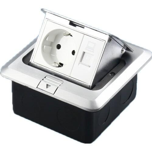 Pop Up Floor Outlet Covers Box with Socket Stainless Steel USB Ports for Kitchen Counter Waterproof Electrical Outlet Receptacle