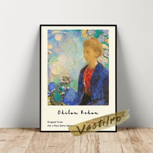 Odilon Redon Museum Exhibition Poster, Baronne De Domecy Oil Painting, Redon Vintage Wall Decor, Symbolism Figure Wall Picture
