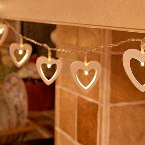 1.5m Wedding Decoration10 Light string LED Wood Love Garland Battery Box New Year Christmas Home Decor Birthday Party Decoration