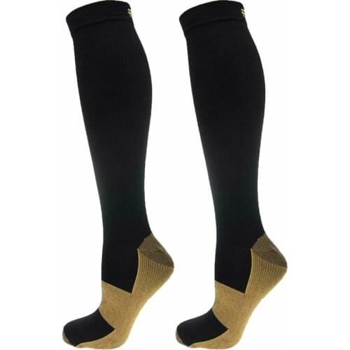 2021 New Copper Compression Socks 20-30mmhg Graduated Mens Womens Long Patchwork Socks 1 Pair S-xxl