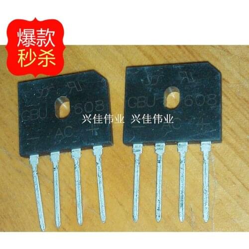 10PCS The new bridge rectifier bridge pile flat bridge GBU608 6A / 800V original spot