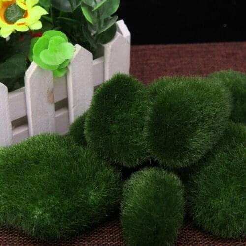 10Pcs Moss Balls Decorative Stone Artificial Simulation Garden Plant Vase Filler P15D
