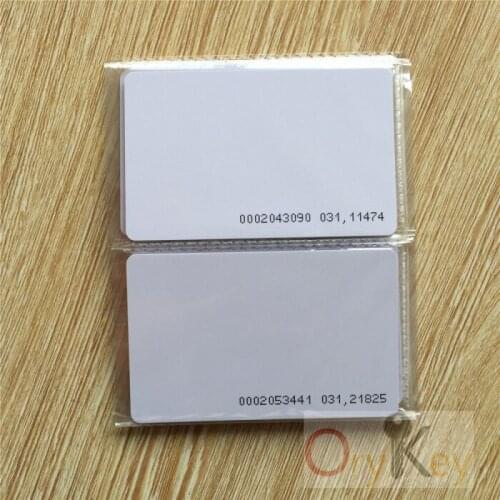 100pcs EM4100/4102 White ID card/tag 125KHZ number printed RFID 0.8mm Thin card