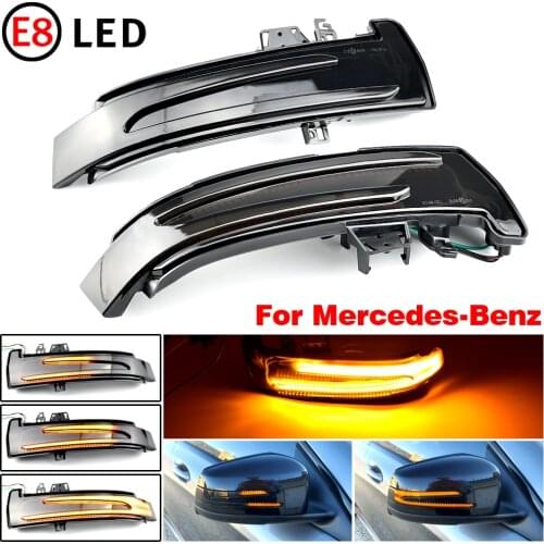 2pcs Dynamic Turn Signal LED Light Side Mirror Indicator For Mercedes Benz W204 CLA A B C E S GLA GLK CLS Class W176 W212