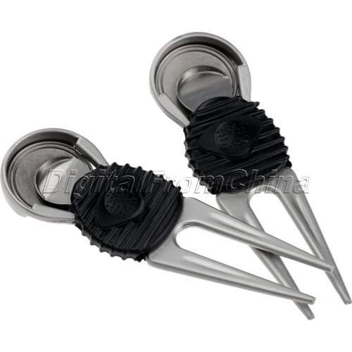 2Pcs Alloy Golf Club Ball Putting Green Fork Divot Lawn With Mark Golf Accessories Practical Golf Training Aids Sports