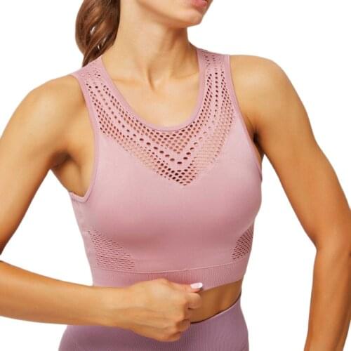 2021 90% Nylon material wicking Running Yoga Brassiere Workout Gym Fitness seamless Sport Bra for women