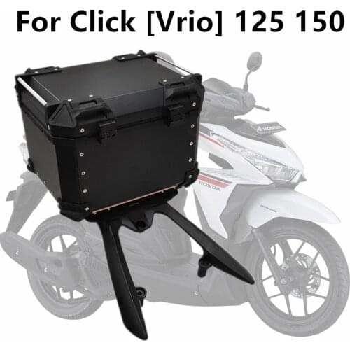 Motorcycle accessories black rear trunk lock luggage box with bracket aluminum 80L 65L 55L 45L For click 125 150 Vario 125 150