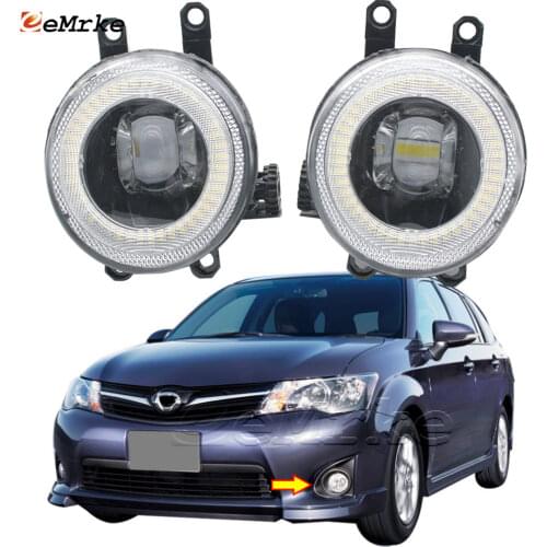 EEMRKE for Toyota Corolla Axio Fielder 2006-2012 E160 2012-'17 LED Angel Eye Daytime Running Lights DRL Cut-Line Lens Fog Lights