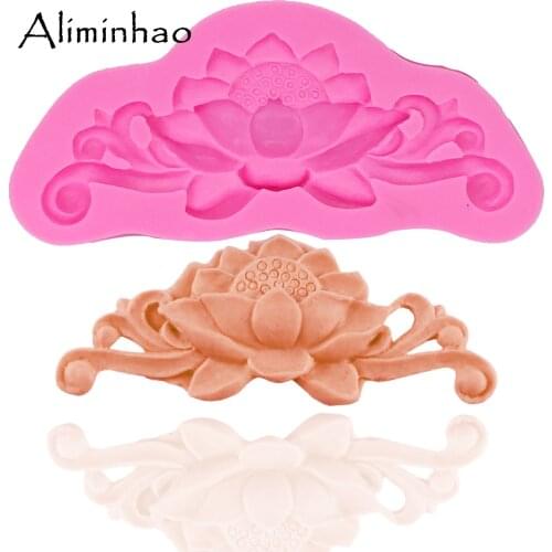 B0264 lotus shape flower Cake border dessert Sugarcraft Silicone mould chocolate fondant cake decorating tools