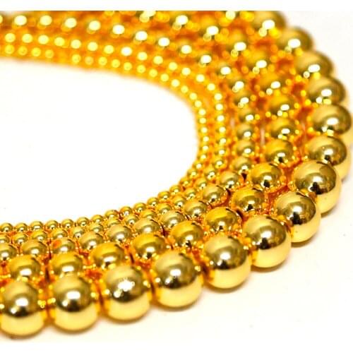 High Quality Natural Stone Beads Siver Rose Gold Hematite Beads For Jewelry Making 15inch 4/6/8/10mm Round bedas Diy Bracelet