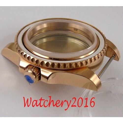 Full 40MM men watch Rose Gold Coated Replaced Watch Watch fit for NH35 NH36 Miyota 82