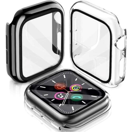 Case for Apple Watch Series 6/5/4 44mm 40mm with Built in Tempered Glass Screen Protector iWatch SE Hard PC Protective Cover