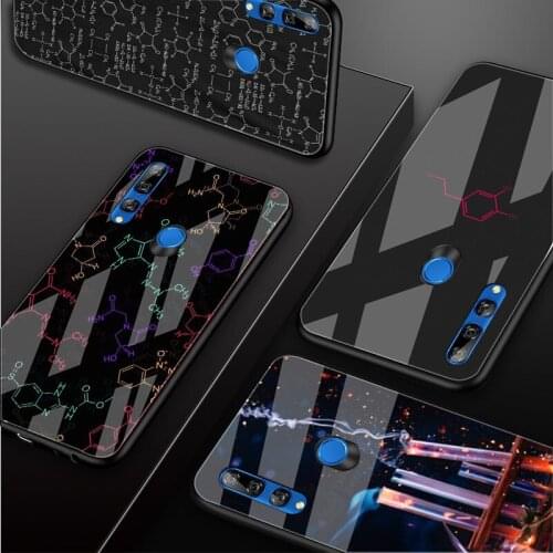 Cience chemistry Tempered Glass Phone Case For Huawei honor 8X 9 10i 20i 20Lite 20Pro 30 Pro Cover Shell