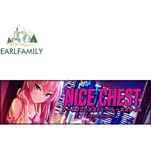 EARLFAMILY 13cm x 11.6cm for Nice Chest DIY Car Stickers Fashion Occlusion Scratch 3D Waterproof Funny Decal Vehicle Decoration