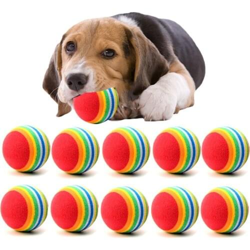 EVA Rainbow Ball Dog Toys Cat Dog Ball Thrower Pet Products Soft FoamPet Ball Toy Colorful EVA Chew Rubber Cleaning Teeth E