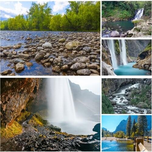 SHENGYONGBAO Natural Scenery Waterfall Photography Backgrounds Props Spring Landscape Portrait Photo Backdrops 21110WA-05