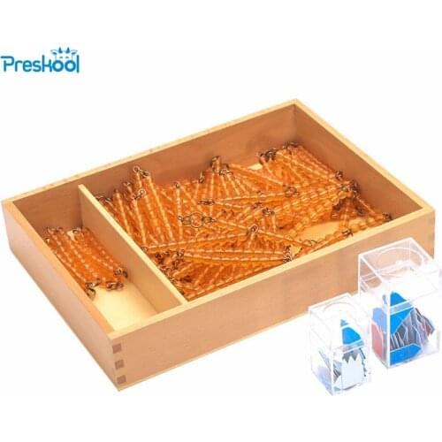 Montessori Mathematics Instruments Kindergarten Childrens Mathematics Learning Toys Printed Arrows for 100and1000 Bead Chain