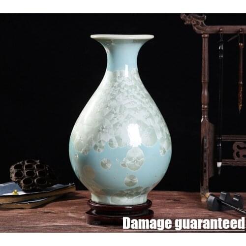 Jingdezhen Ceramic yellow glaze meiping vase, antique vase collection, home furnishings