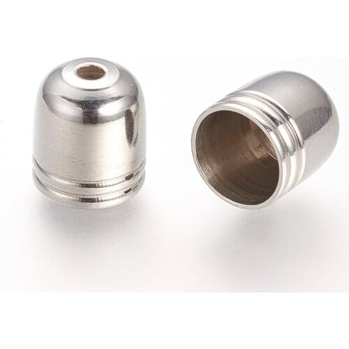 200Pcs 304 Stainless Steel Cord Ends 4mm/5mm/6mm/7mm/8mm End Caps DIY End Findings Bracelet Necklace Jewelry Making Accessories