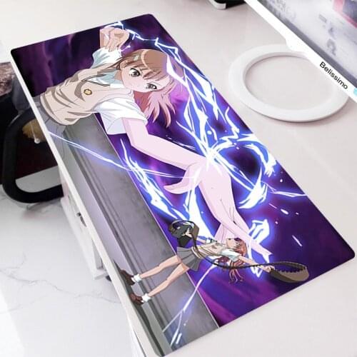 Mause Pads Mouse Gamer Accessories Carpet Desk Mat Extended Pc Computer Non-slip Led Table Gaming Full Mats Cute Mikoto Misaka